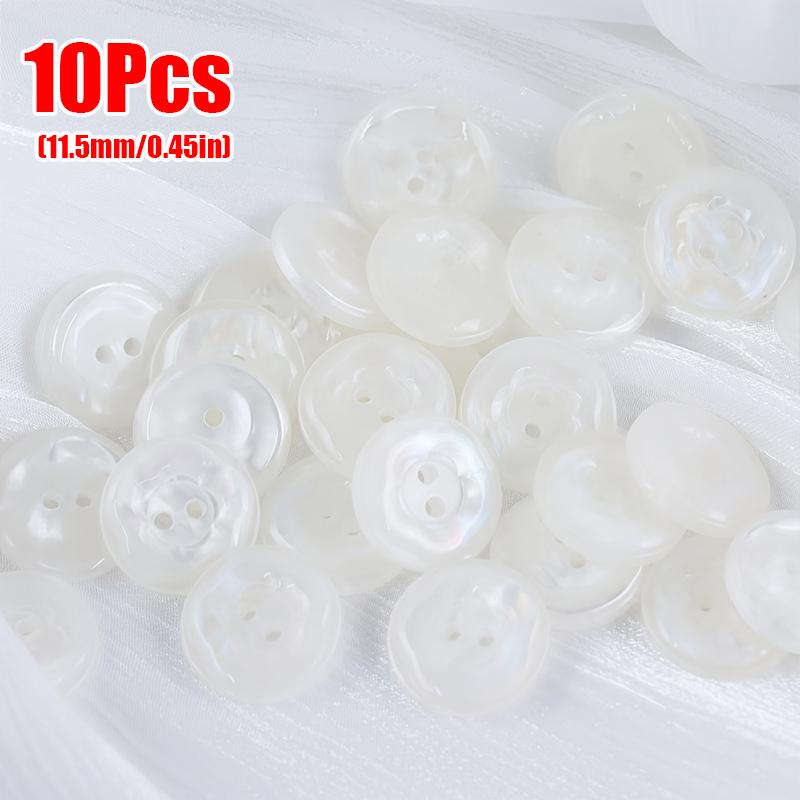 10 STÜCKE Schimmernde Kinderstrickbluse mit muschelartigen Knöpfen Rund Floral 11,5MM/15MM