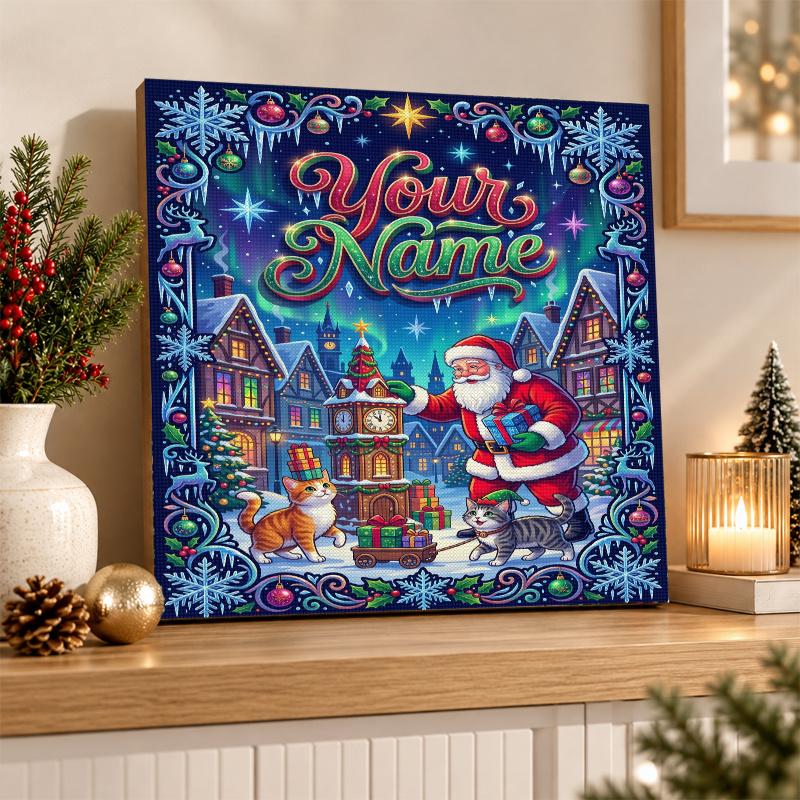 Christmas Custom Name Text 5D Diamond Painting Kit DIY Full Drill Diamond Art Decoration