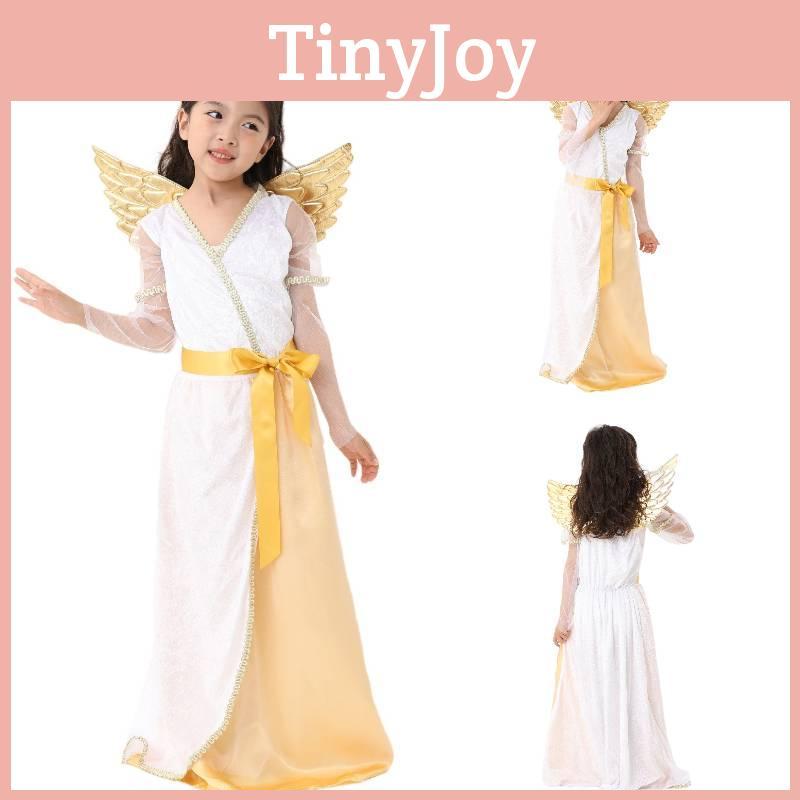 Princess Dress For Girls Elegant White Angel Costume For Children's Performances