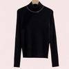 Korean Version of Commuting Simple Base Knit Sweater Top High-neck Ironing Sweater for Women with Slim Fit and Fashionable