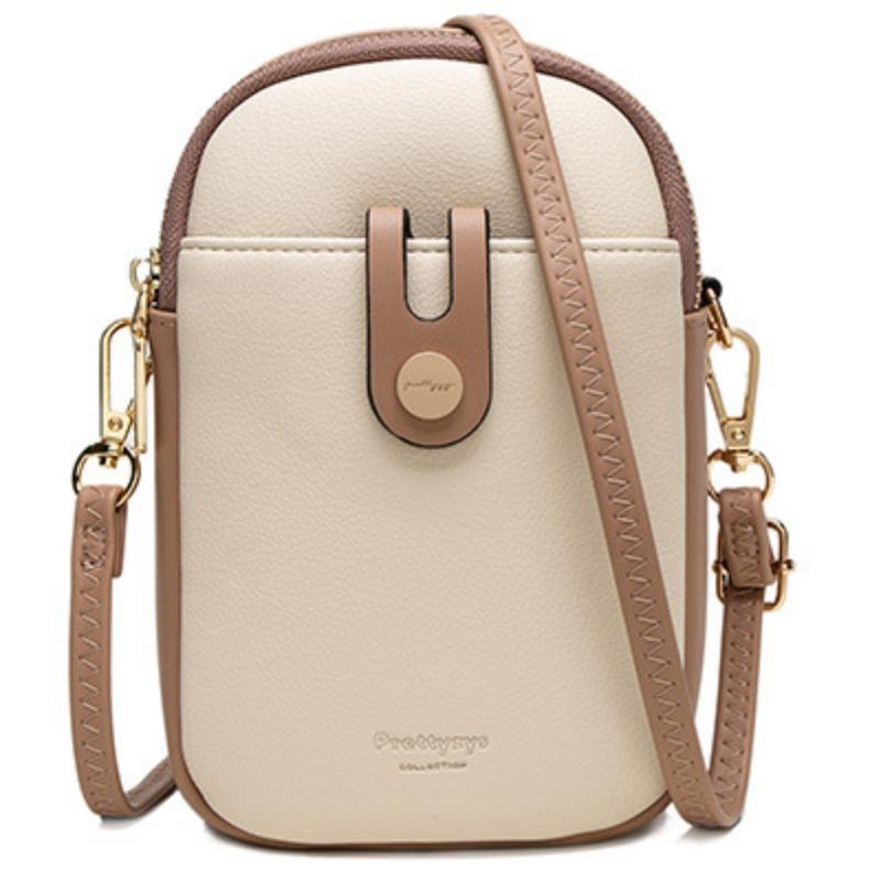 

Маленькая свежая сумка для телефона из искусственной кожи с застежкой-молнией и большой емкостью