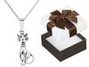 Short Silver Oxidized Women's Necklace With Cat Kitten Cat Choker 40 Cm