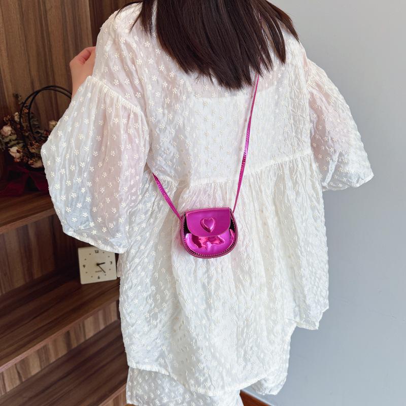 Children's Mini Crossbody Bag with Simple Mirror-like Mouth Red Envelope 2025 Summer New Style Fashionable Parent-child Single-shoulder Bag