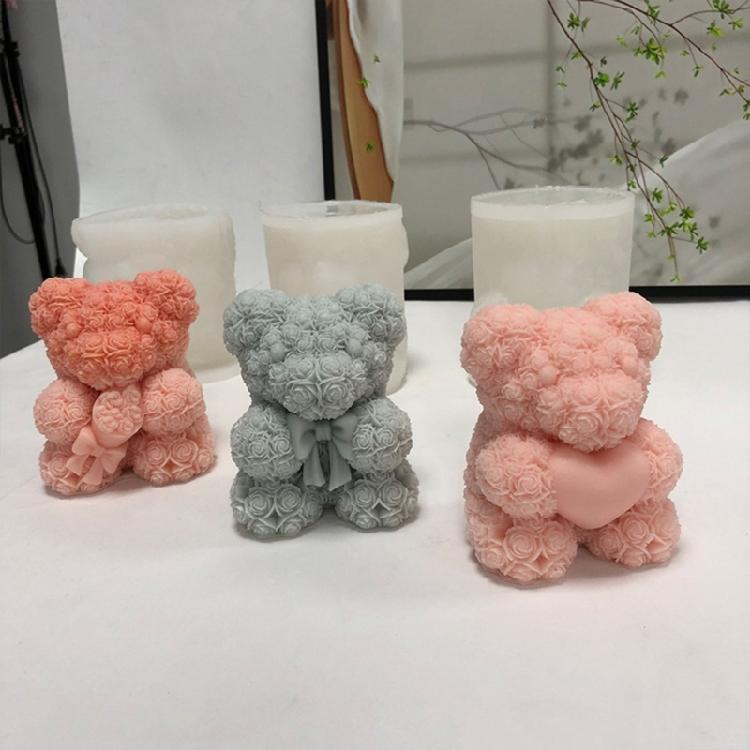 Silicone Material Soap Molds Bear Shaped DIY Craft Moulds Handmade Soap Moulds