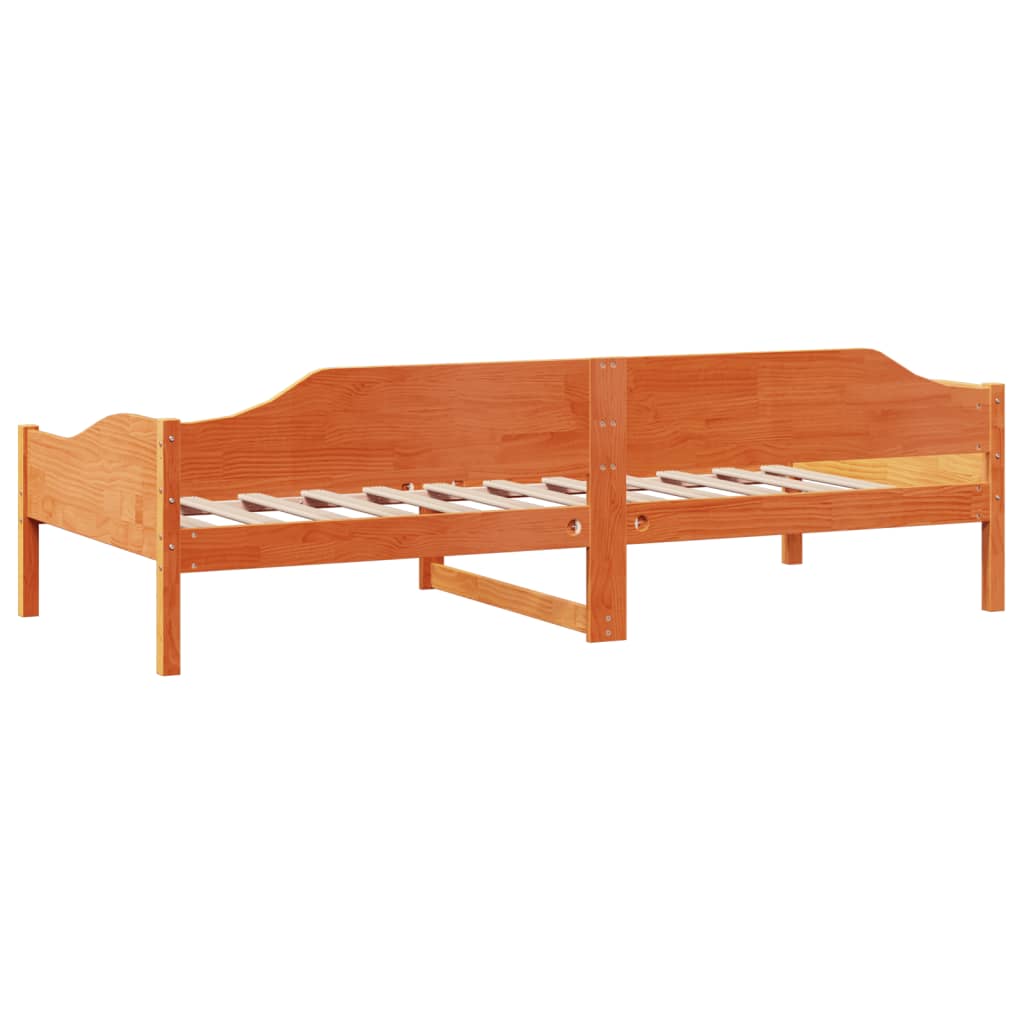 Solid Wood Bed Frame without Mattress Wax Brown 80 x 200 cm Pine Wood