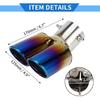 Slant Dual Exhaust Tip, 2.4" Inlet 4.9" Outlet 6.7" Length Tailpipe Universal for Car Bolt on Stainless Steel Burnt Blue