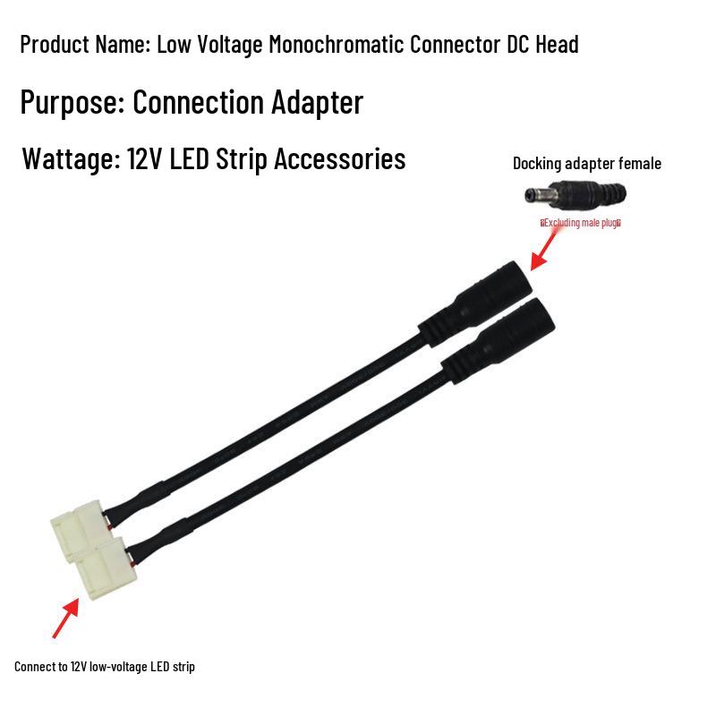 Solderless Connector Cable for LED 3528/5050 Strip Light - Seven-Color Snap, Low Voltage