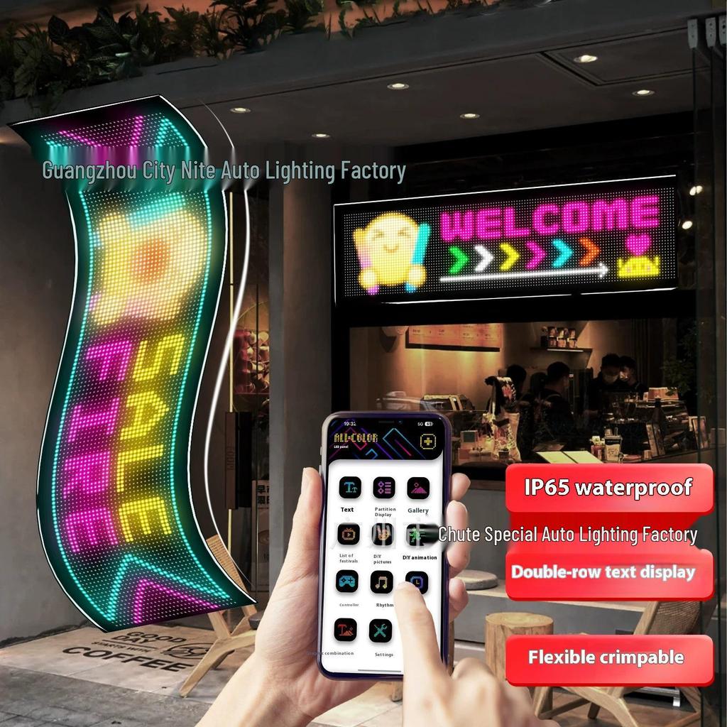 Ultra-Thin USB LED Car Advertising Screen: Full Color, Flexible, Dual-Row Scrolling Display