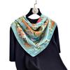 Japan And Korea Plant Flower Print Scarf Mother'S Day Gift Light Luxury Retro Temperament New Silk Satin Long Scarf