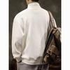 Half Zipper Sweater Men's 2026 New Autumn Loose Lapel Large Size Long Sleeve T-Shirt Polo Bottom Shirt