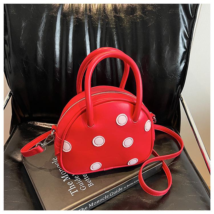 

Нишевая сумка в горошек женская весенняя новая модная универсальная сумка-мессенджер портативная сумка-ведро красный