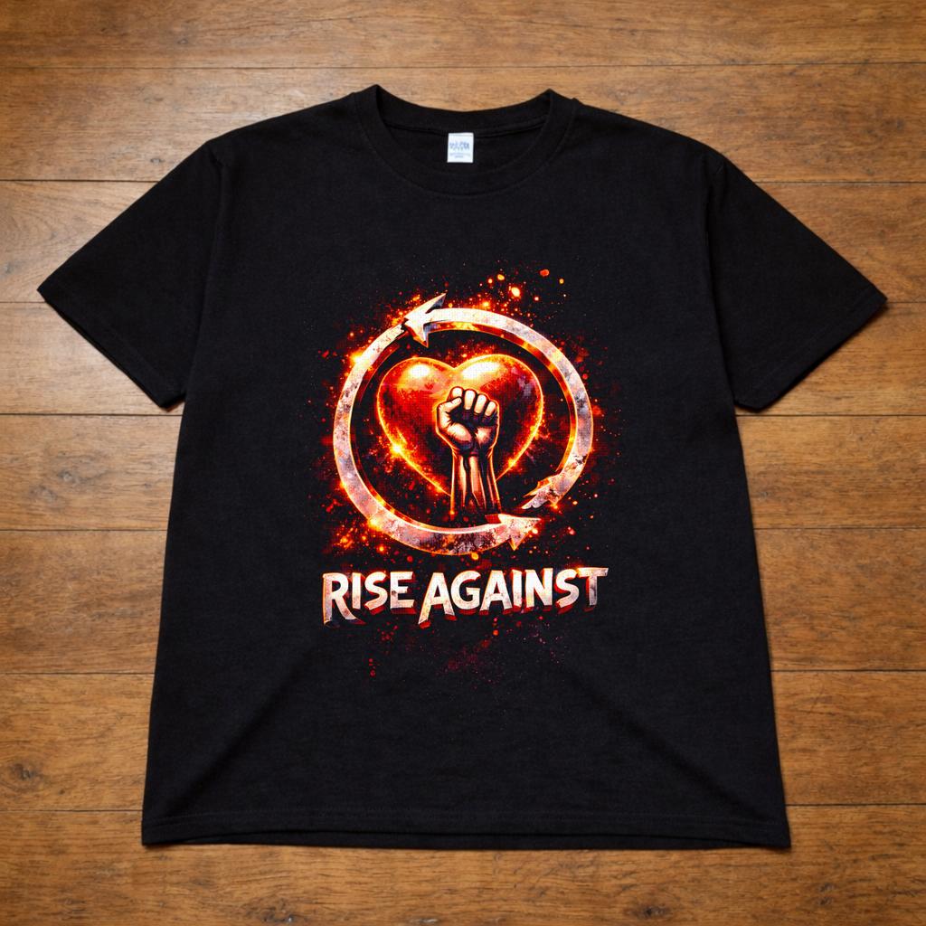 Rise Against Band T Shirt Punk Rock Logo Graphic Tee Adults Kids