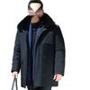 Men's Mid-Length Winter Jacket with Fleece Lining – Warm Down Cotton Coat for Middle-Aged and Elderly Dads