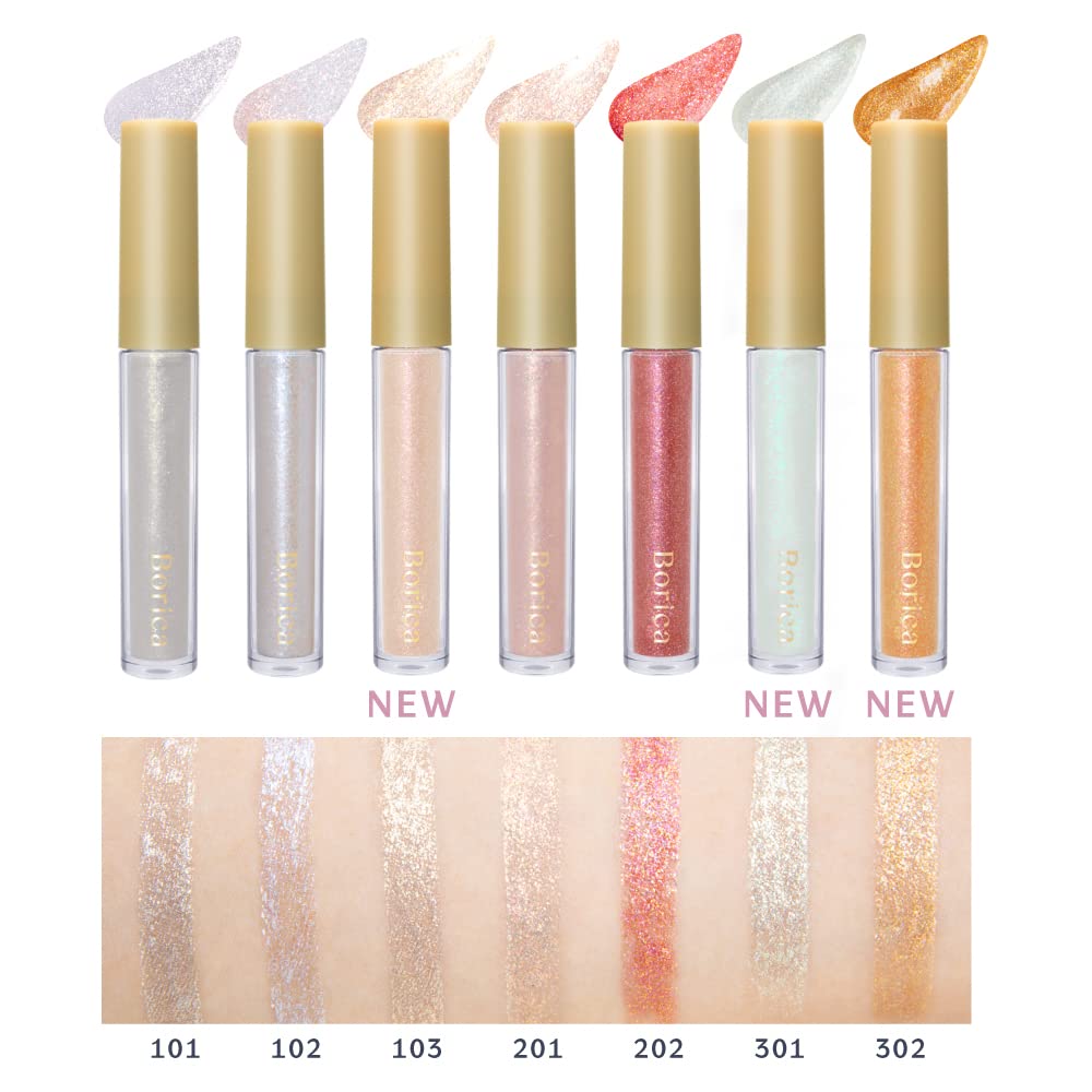 Borica Sérum Eyeliner Pailleté Maquillage Paillettes Ombre à Paupières Eyeliner Zone des Yeux Contient Ingrédients de Beauté Hydratant Poches Sous les Yeux Acide Hyaluronique