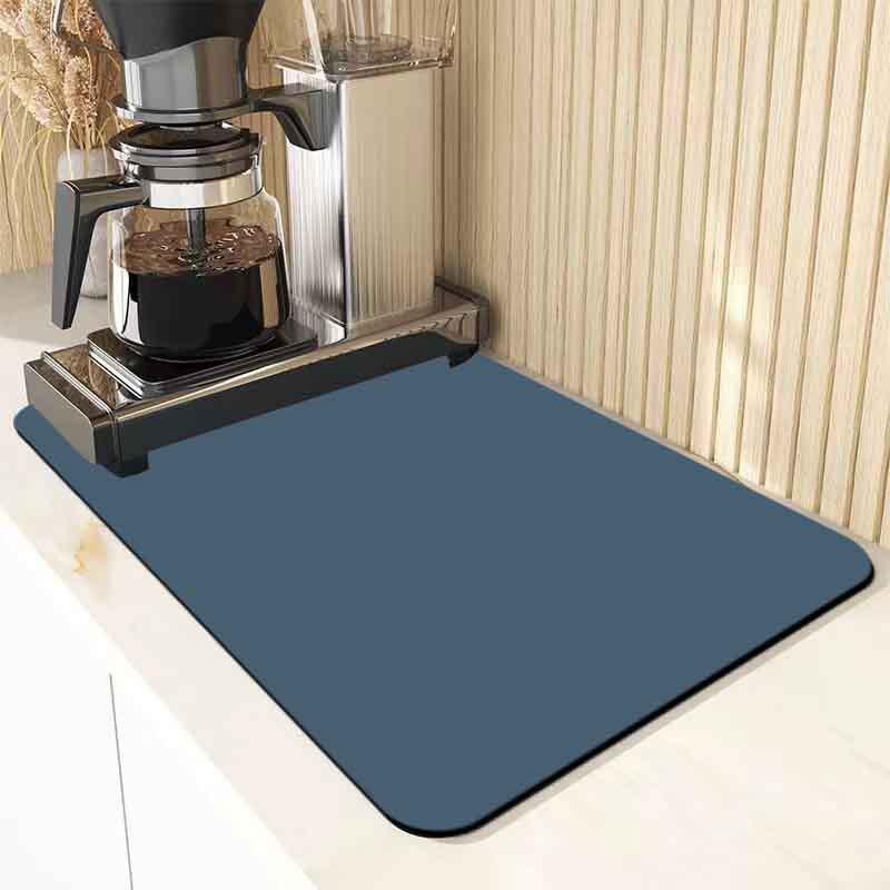 1pc Solid Color Drying Mat Non-Slip Absorbent Mat Tableware Kitchen Counter Drain Mats Placemats for Table