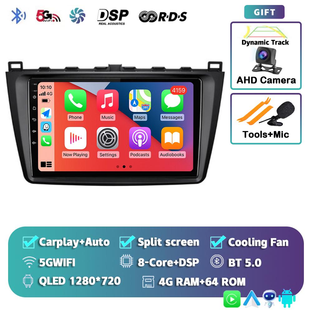 Android 14 Carplay Auto For Mazda 6 2 GH 2007-2012 Car Radio Multimedia Video Player Navigation GPS Stereo Head Unit DSP No 2din