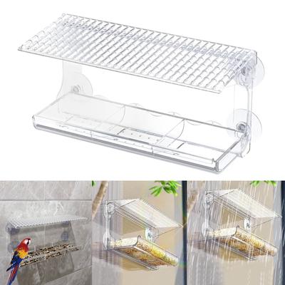 Transparent Bird Feeder for Pet Bird Rainproof Bird Food Feeder Feeding Supplies Observation Wild Bird Treat Feeder
