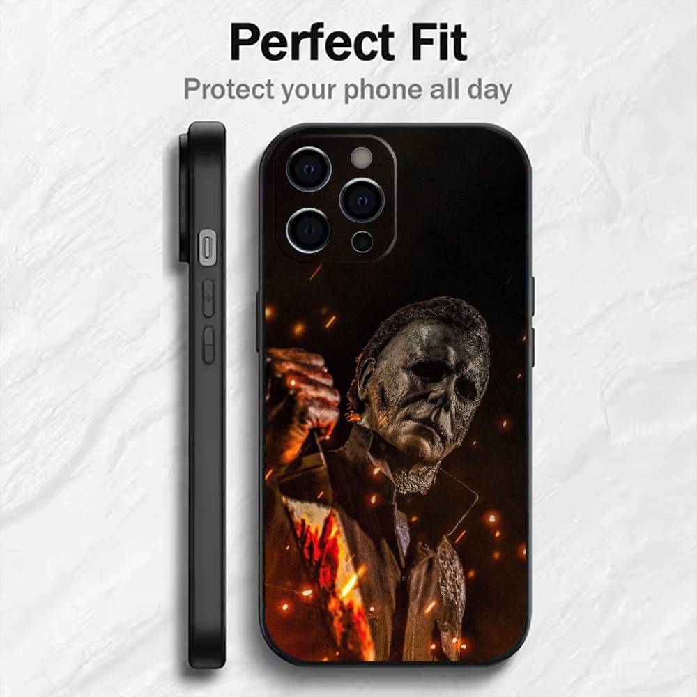 Terrifying M-Michael M-Myers Phone Case For iPhone17,16,15,14,13,12 Plus,Max Soft Silicone Black Cover
