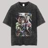 Vintage Washed Men's T Shirts Code Geass Anime Printed Clothes Casual Men's Clothing Women's T Shirt