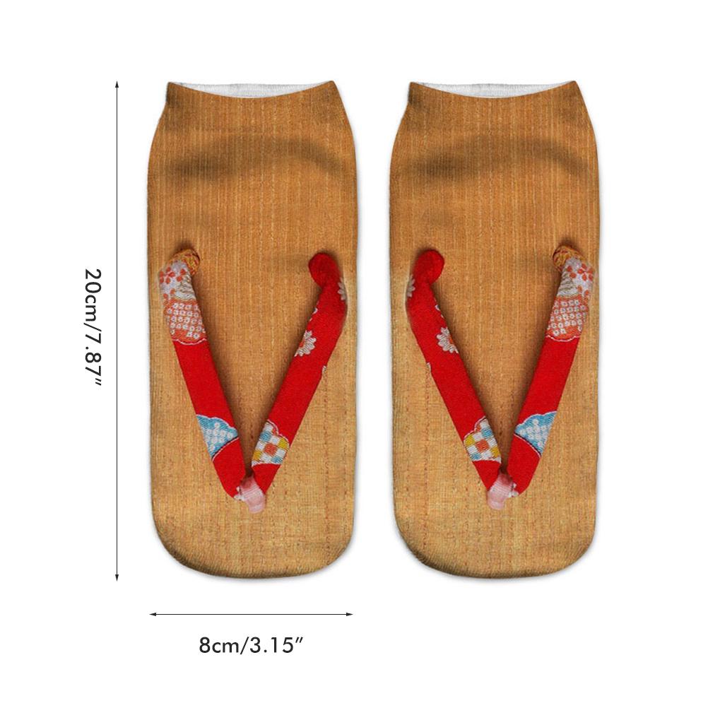 3D Patron Sokken Flop Print Sokken 4 Paren Katoen Modieus Ademend Manicure Laag Uitgesneden Absorberend voor Yoga