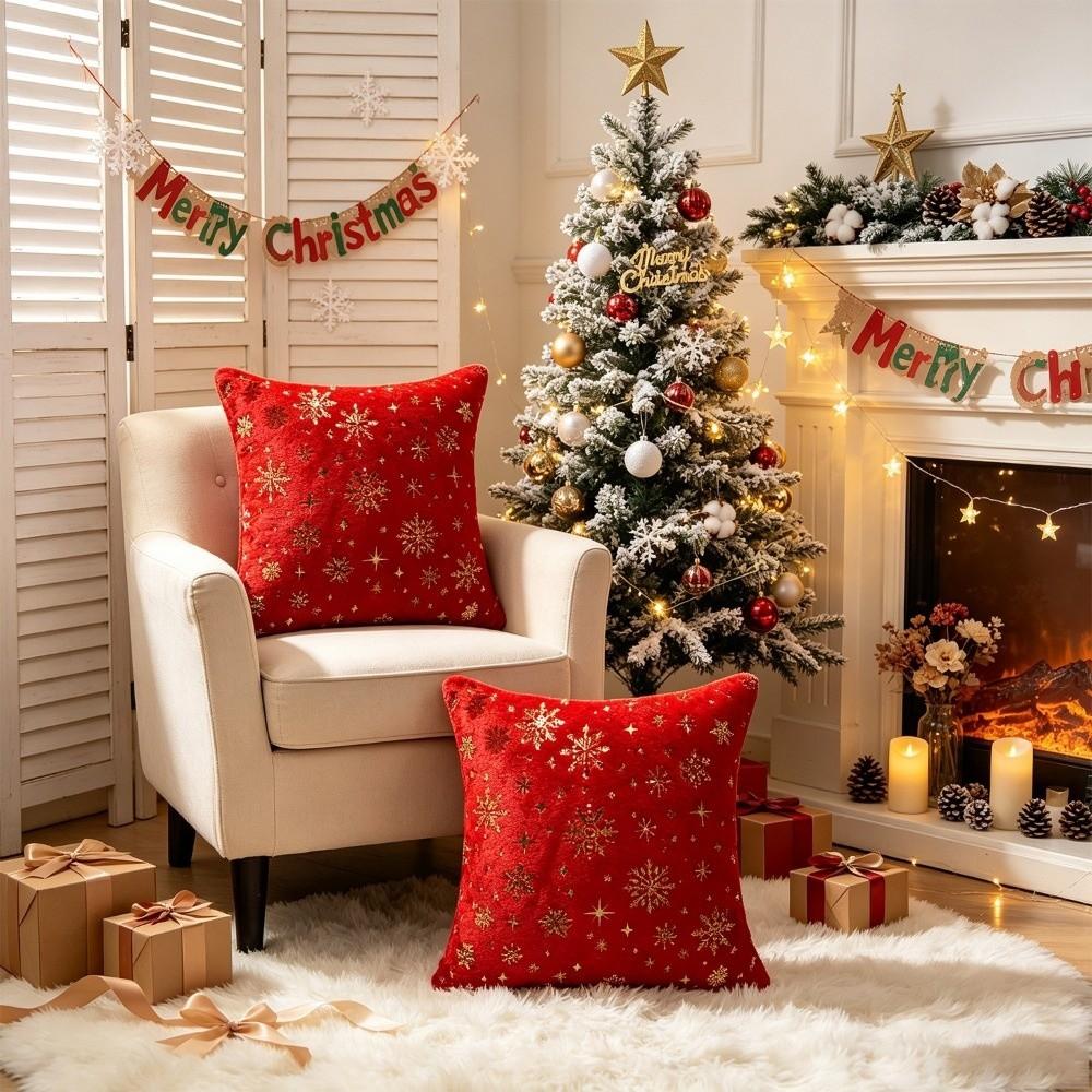 Reindeer Throw Cushion Case Plush Snowman Pillow Cover Christmas Pillow Covers Gift Giving