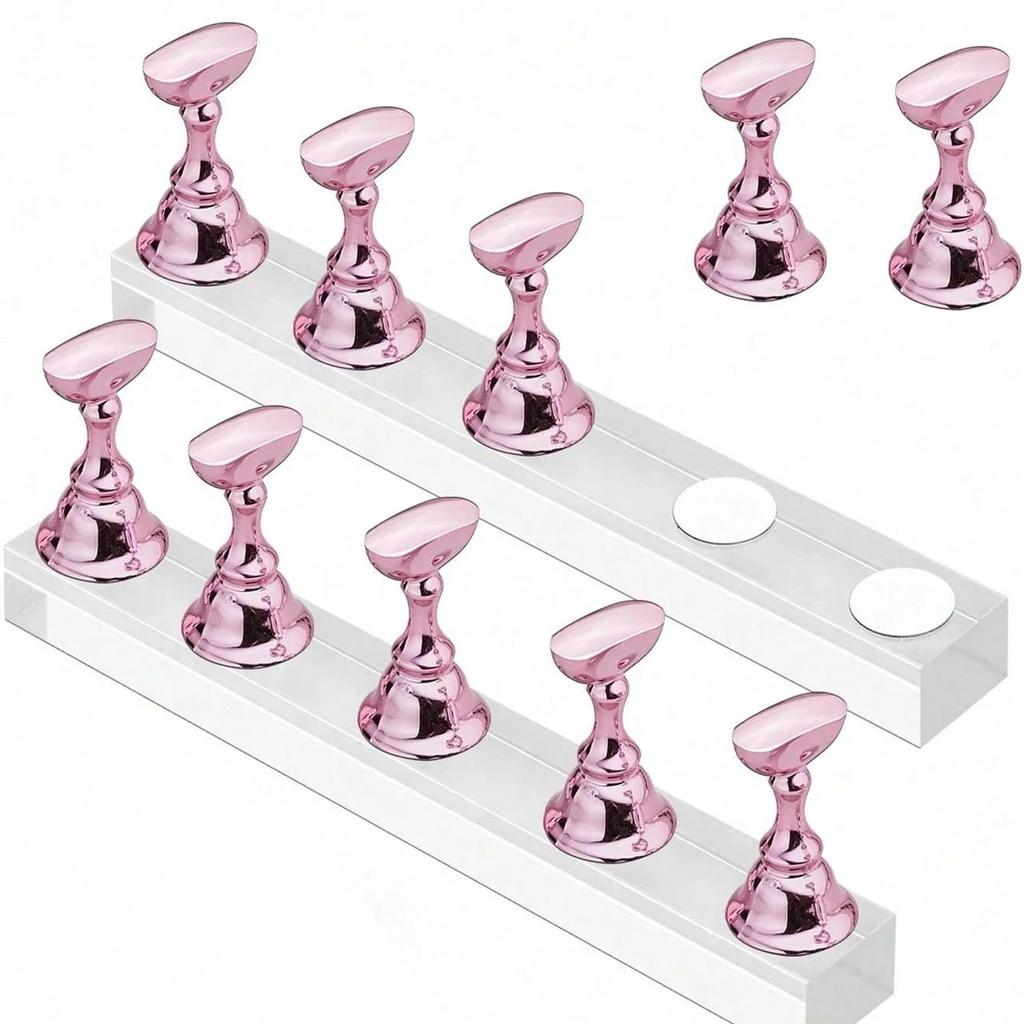 5/30pcs/Set Magnetic Nail Holder False Nail Tip Practice Stand Crystal Base Holder Nail Art Display For Art Salon DIY & Practice