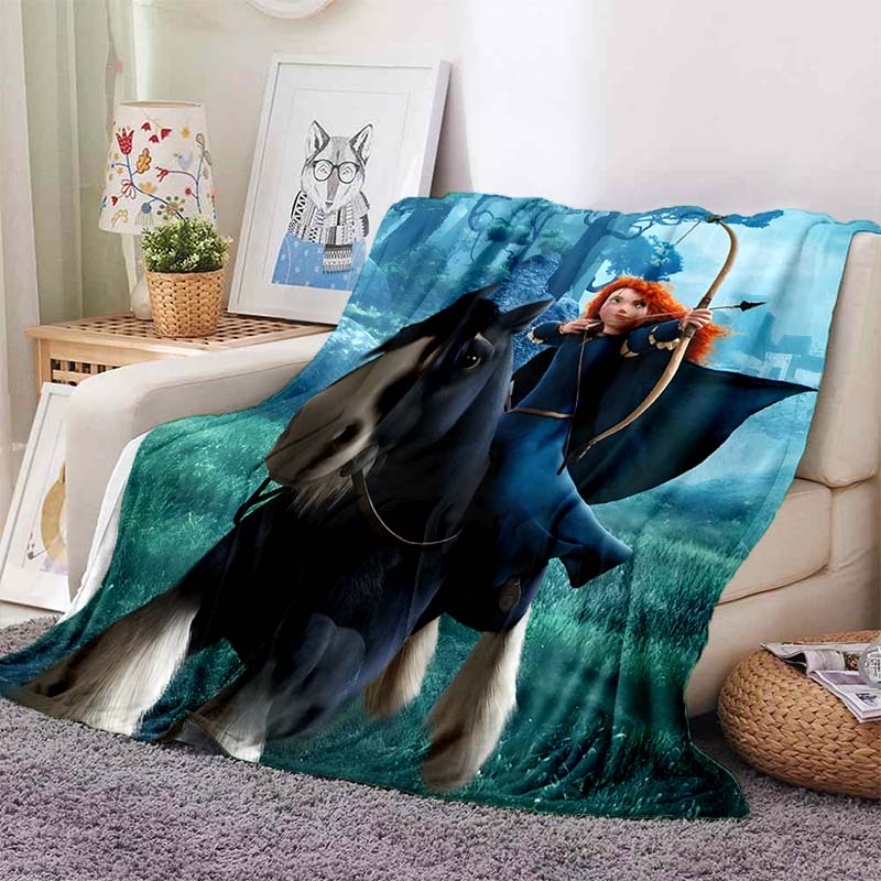 

Various Styles and Sizes Cartoon Princess Brave Printed Blanket Bedroom Living Room Sofa Study Kids Room Decor Blanket Potdemiel 75x90cm(30x35in)