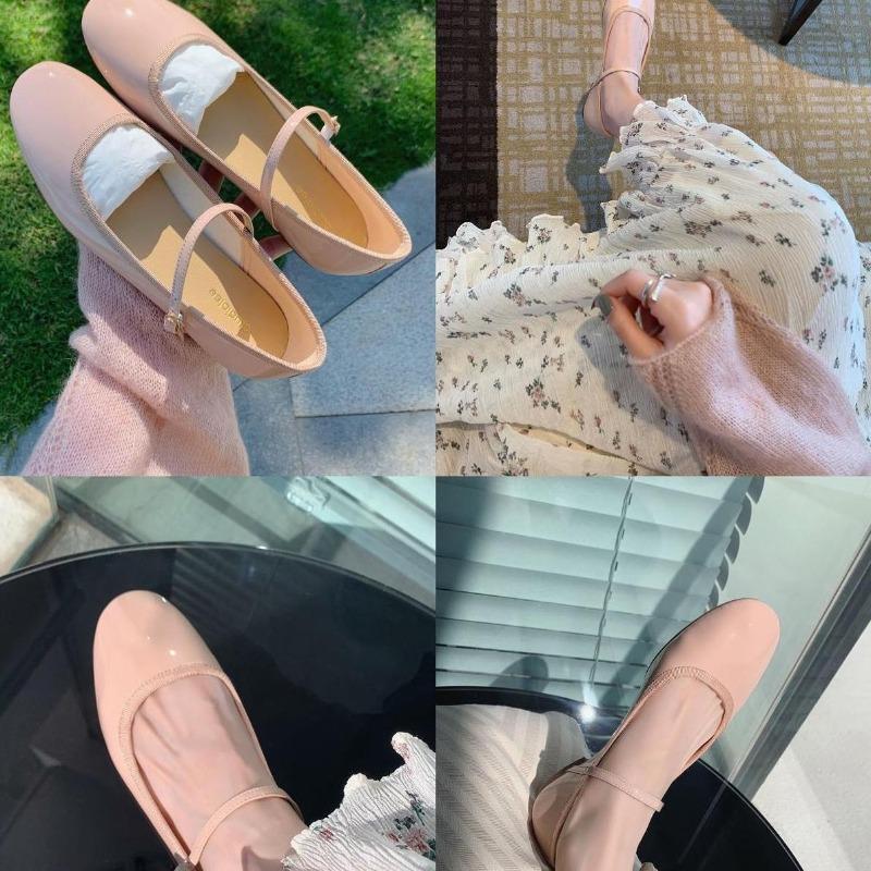 Fashion Summer New Round Toe Women Mary Jane Shoes Shallow Ladies Casual Ballet Flats Soft Sole Eelgant Leather Solid Women's Shoes