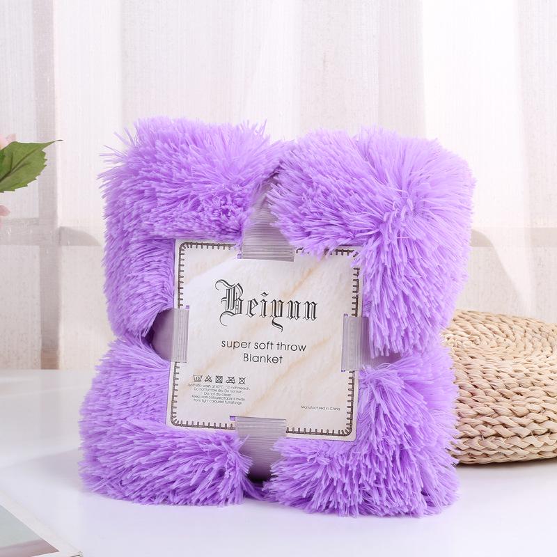 Aqua Blue Long Plush Blanket, Soft and Skin-friendly, Premium Feel. It Can Be Used as a Sofa Throw to Elevate Home Decor, or as a Shawl Blanket