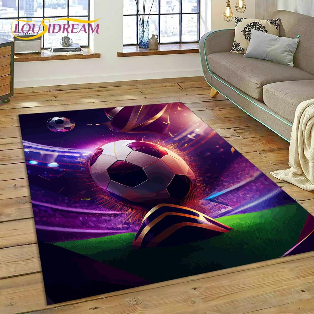 

3D футбольне футбольне поле Килимок для спальні Вітальня Домашній диван Прикраса, Діти грають у гру Великий декор Килимок Подарунок 70x100cm( 27x39in )