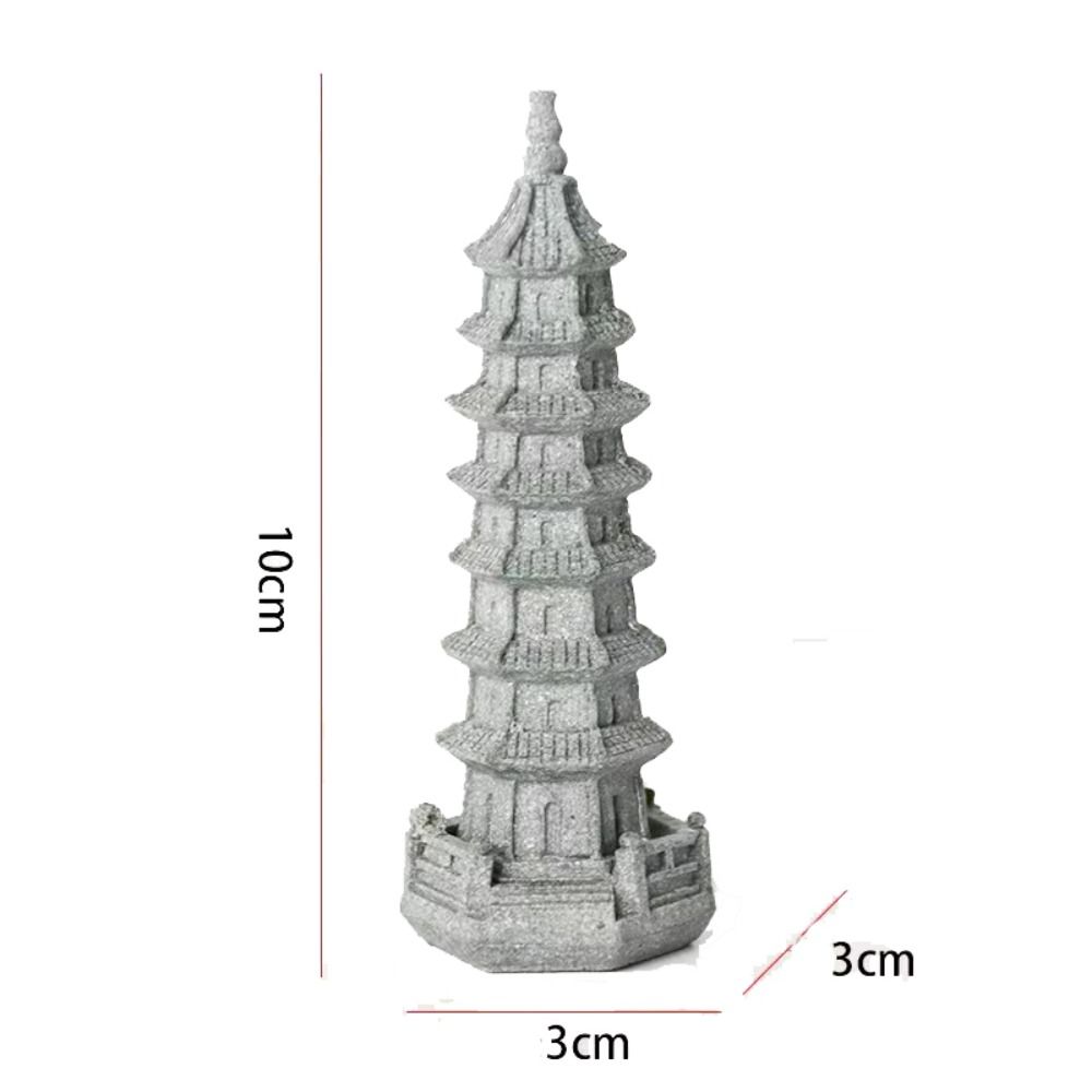 Multifunctional Gardening Sandstone Pagoda Pagoda Garden Miniature Sculpture  Aquarium Hiding Cave