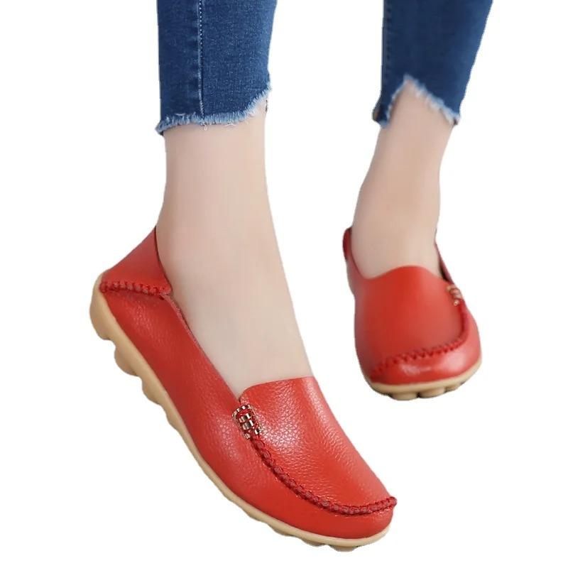 Summer  New Sewing Comfy Flat Sneakers Women Shoes for Women Leather Shoes Leisure Walking Femininas Footwear Plus Size 44