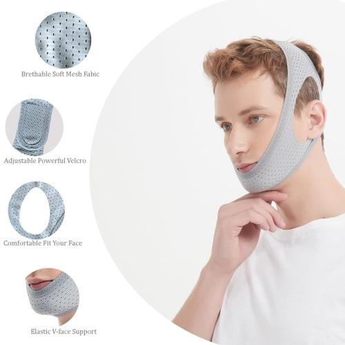 Chin Strap for CPAP Users, 2024 Comfortable Anti-Snoring Chin Strap for Snoring, Anti-Snoring Chin Strap for Men and Women, Keeps Your Mouth Closed Wh