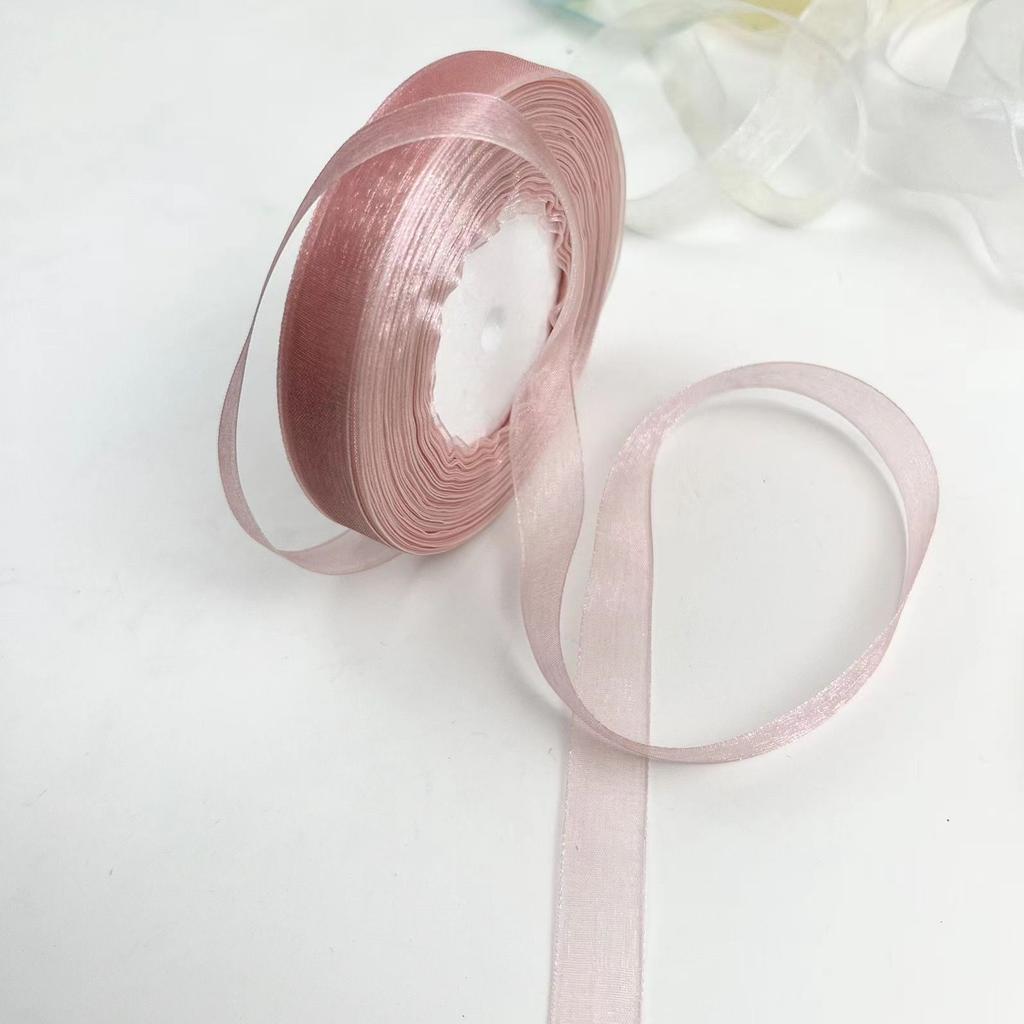10yards Roll Solid Color Organza Ribbon Wavy Edge Fishtail Ribbon For Flower Bouquet Gifts Packaging Wedding Party Decorations