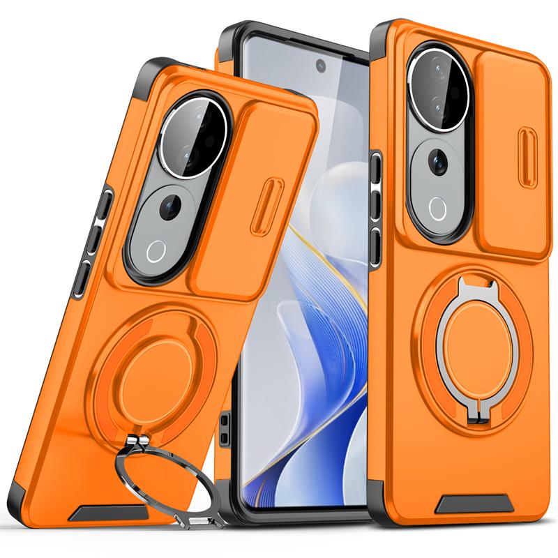 Funda For Vivo V40 Pro 5G Case Magnetic Metal Ring Stand Armor Cases For Vivo S19 Pro V 40 VivoV40 Pro V40Pro Lens Protect Cover