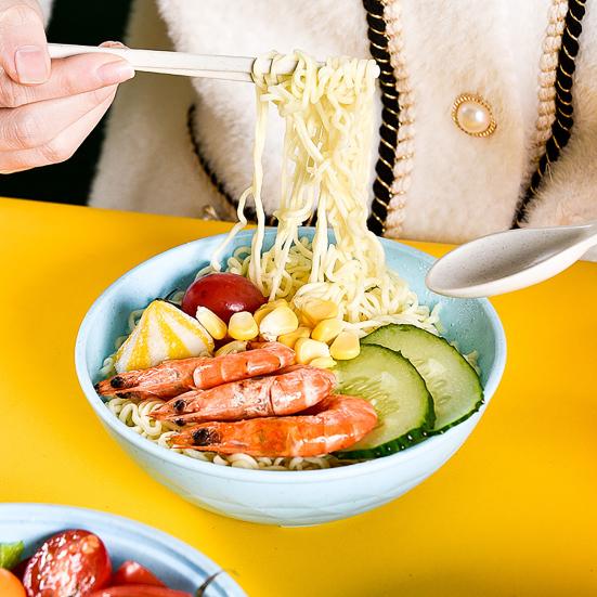 Noodle Bowl with Lid And Handles Double-Layer Insulated Microwave Ramen Bowl Set with Chopsticks Spoon