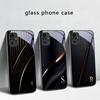 Elegant letter 'S M R' For Redmi Note 14 Pro+ 13 Pro 8 9 9S 12S 10 Pro 11 12 13C 14C A3 12 13 K60 Ultra Black Glass Phone Case
