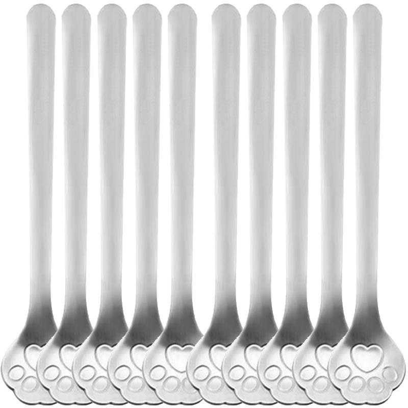 

10/1 шт. Мини-ложка в форме милого кошачьего когтя из нержавеющей стали для мороженого, кофе, десерта, чайной ложки, кухонные ложки, столовые приборы, аксессуары 1PC