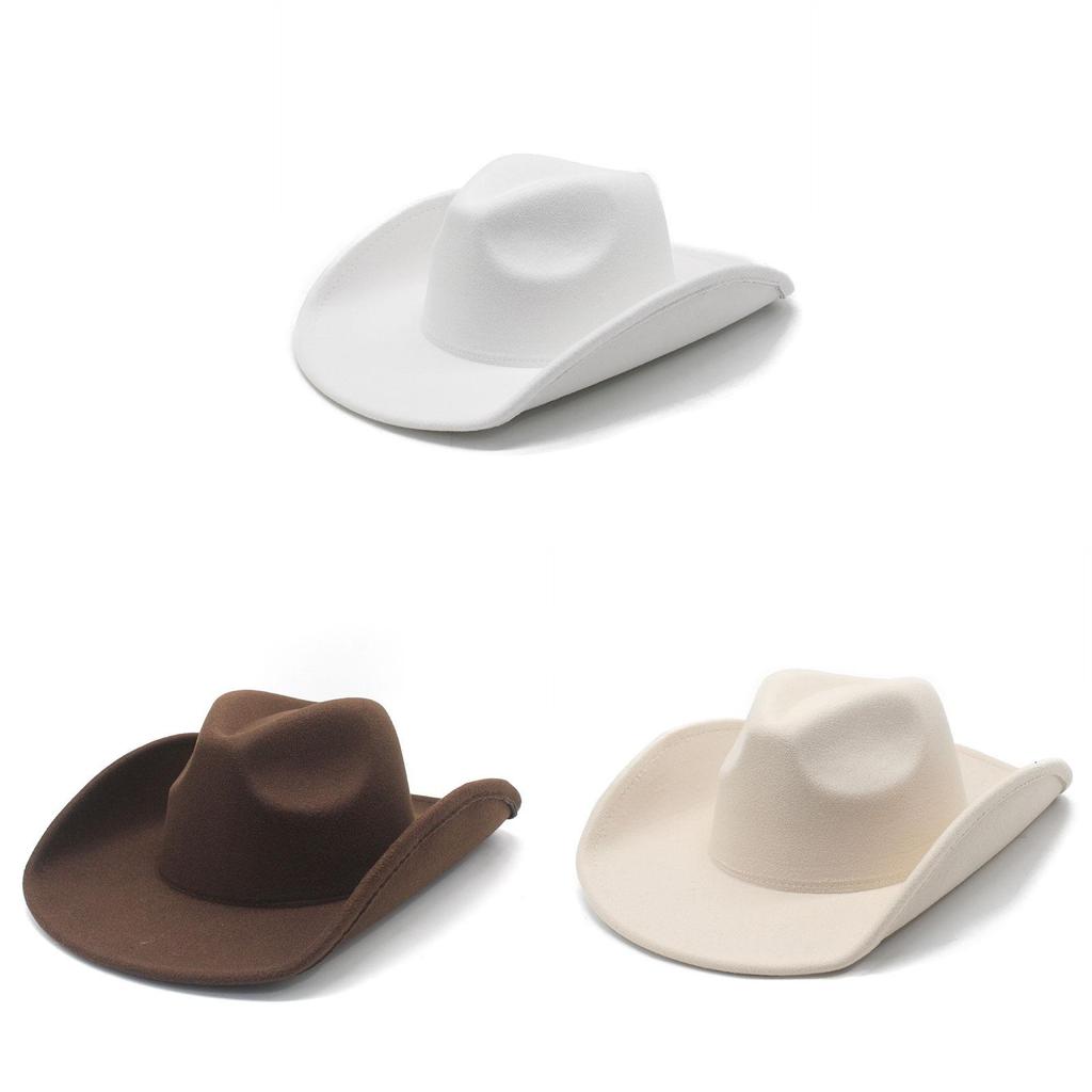 Traditional Ethnic Style Wool Felt Hat With Wide Brim For Stage Performances And Festivals