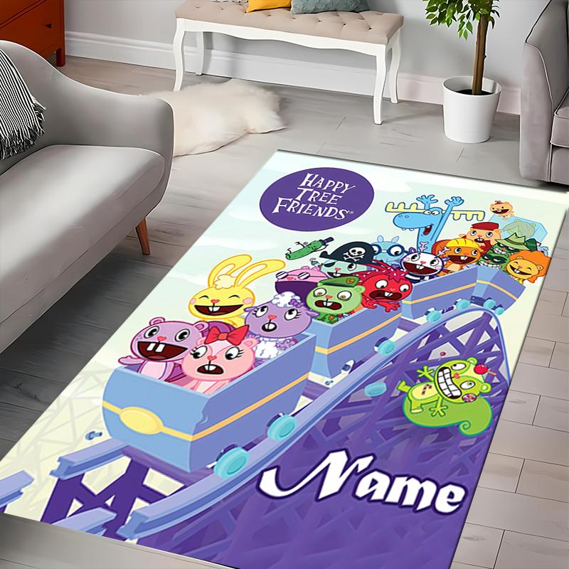 Custom personalization Happy Tree Friends Area Rug - Perfect For Kitchen, Bathroom,Laundry Room Decor Large Size Available,Gift All Seasons