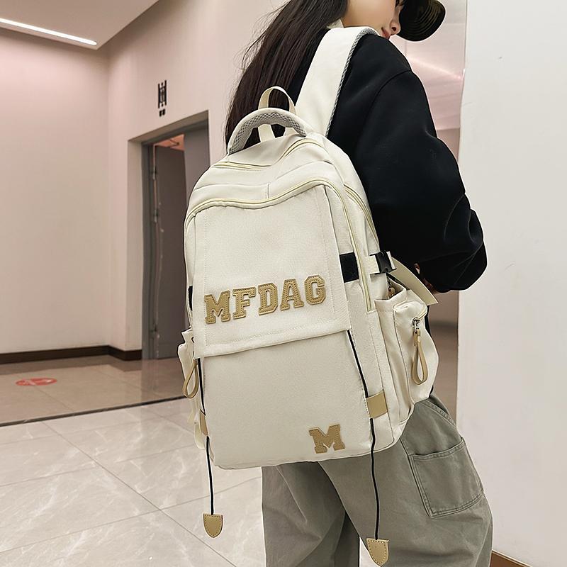 Junior High School Student Schoolbag Girl's Large Capacity Backpack Men's Letter Backpack