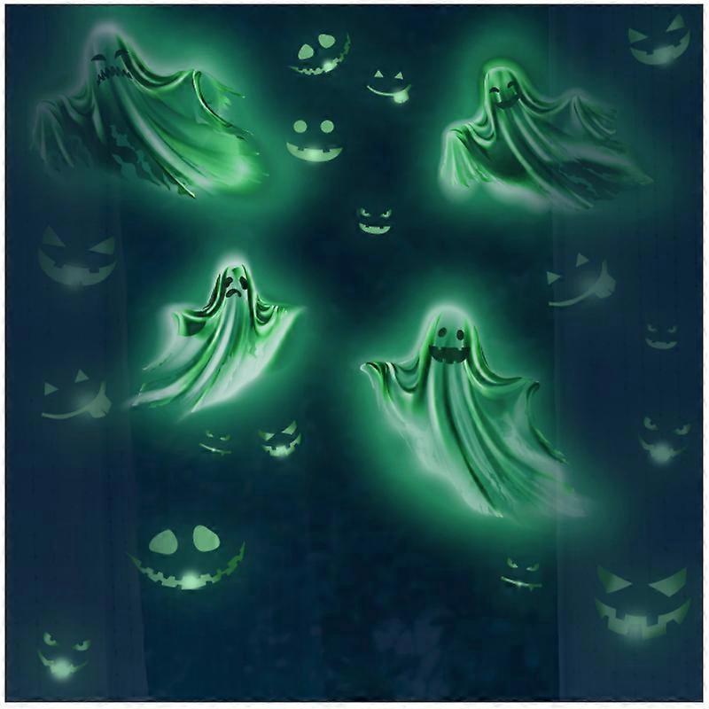 Creative Horror Ghost Luminous Stickers Halloween Decorations For Home Bedroom Room Fluorescent Decals Glow In The Dark Stickers