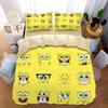 Anime-Themed SquarePants Design Bedding, 3D Digital Print Patrick Star, All-Season Polyester Quilt Cover & 1/2 Pillowcases