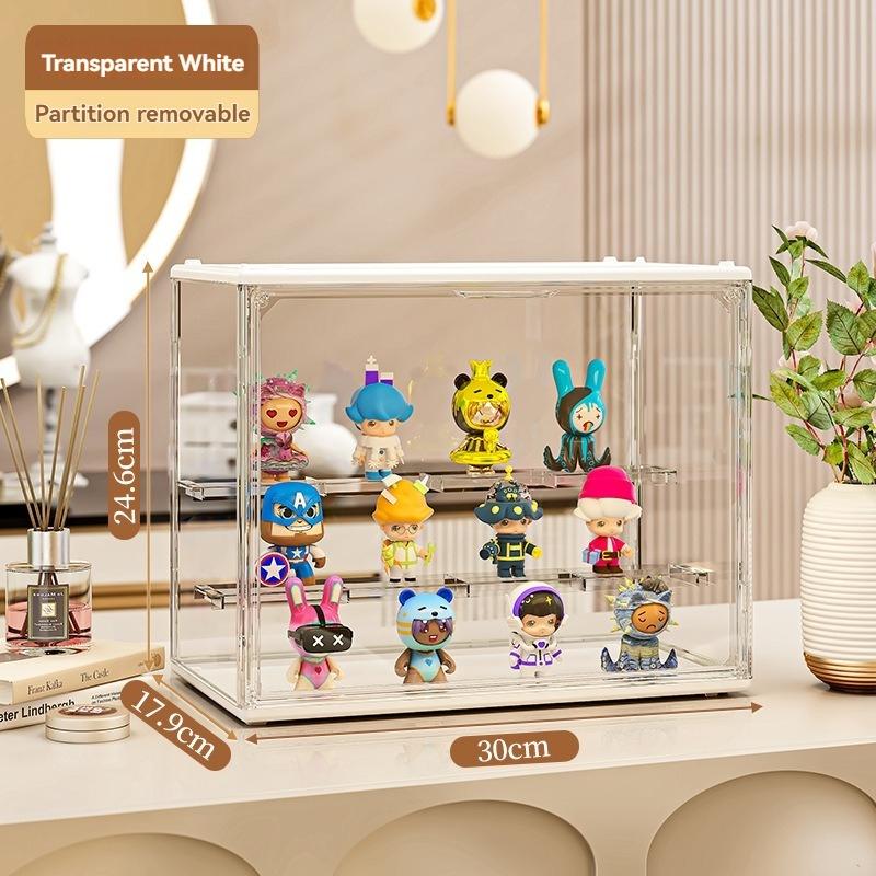 

New Acrylic Display Stand Storage Box For Figurines Bubble Mat Transparent Showcase For Collectible Toys And Jewelry Accessories