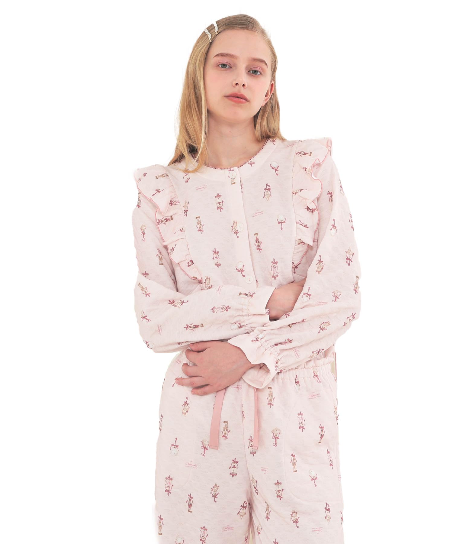 

Nutcracker Frill Pajamas with Cotton Lining (Cotton Filled) розовый