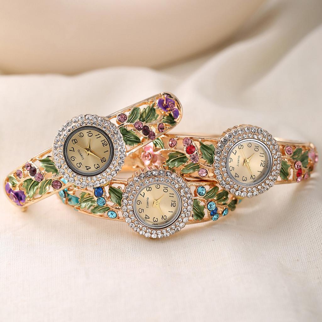 Ladies Fashion Alloy Quartz Watch With Diamond Decor For Daily Wear