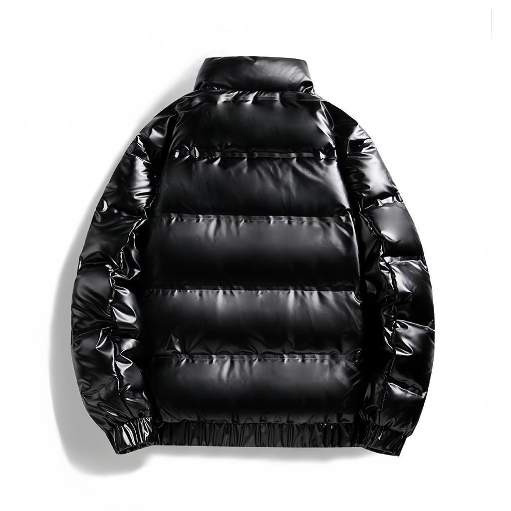 Herren Trendy Glänzende Daunenjacke - Große Größen Winter Outdoor Mode mit Revers