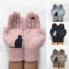 Cartoon Thermal Gloves Womens Cat Birds Dogs Printed Winter Mens Gloves  Outdoor Cycling