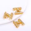 17.5X18MM 18K Gold Plated 3 Strands Clasps Connector,Inlaid Zircon Fastener Clasp For Handmade Pearls Necklace Making Material