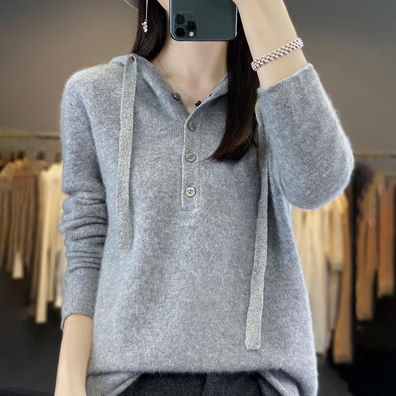 Women's Cashmere Sweater Qinghe Cashmere 30% Cashmere 70% Wool Women's Autumn and Winter Cashmere Pullover Soft and Warm